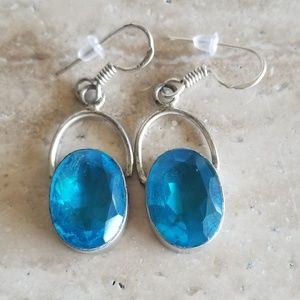 Vintage Blue Topez Earrings